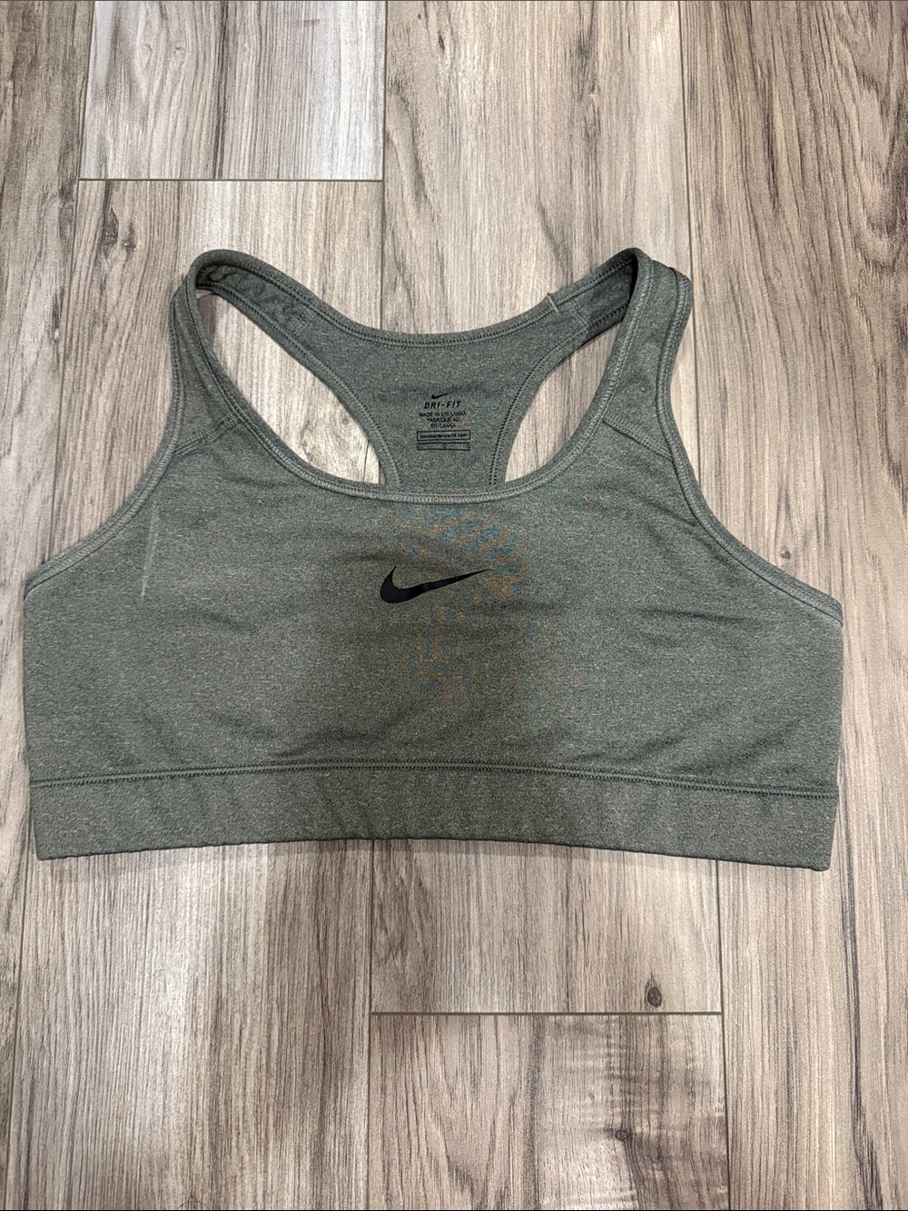Nike Racerback Sports Bra with Black Swoosh Gray size Large